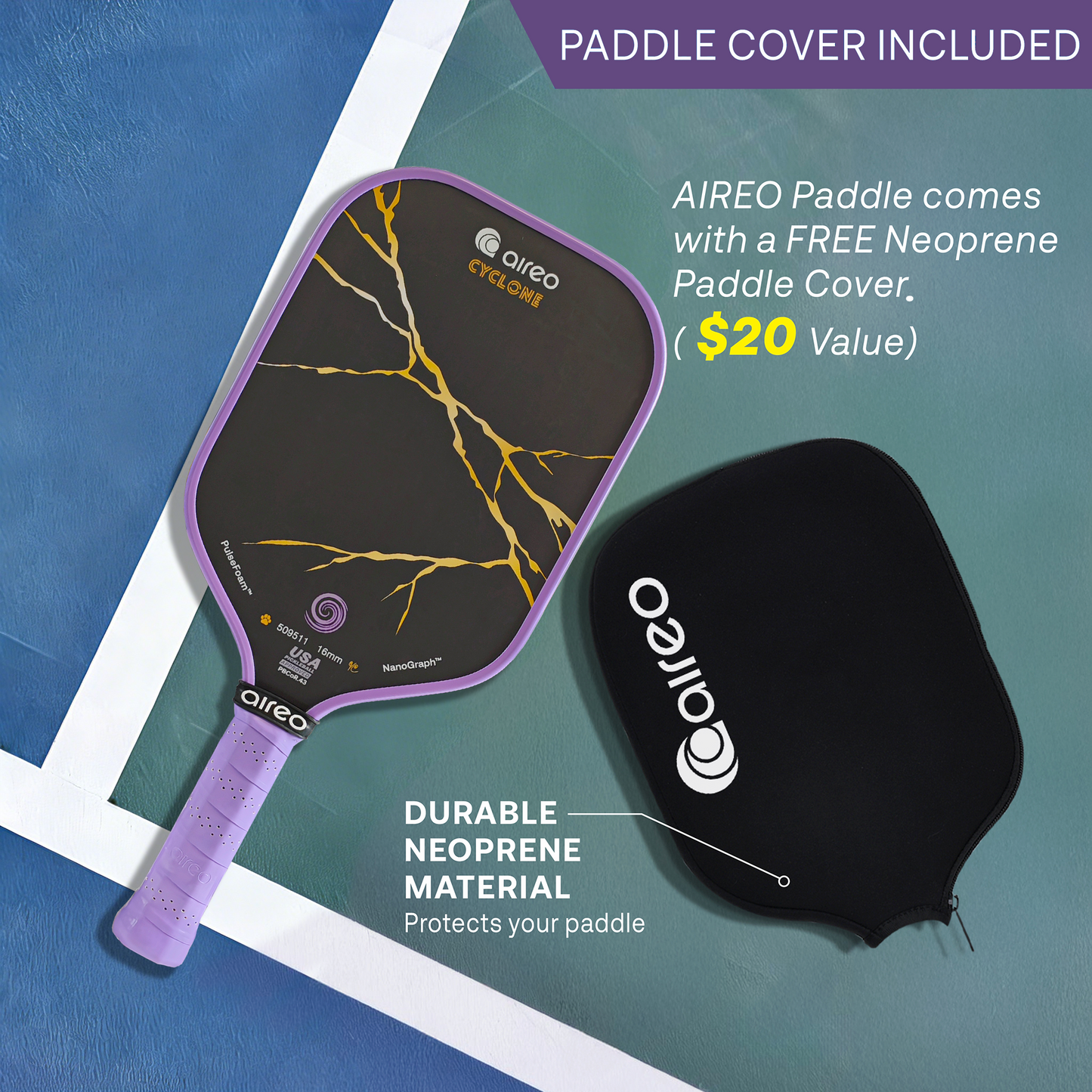 aireo Kintsugi Cyclone 2.0 16mm 付属パドルカバー