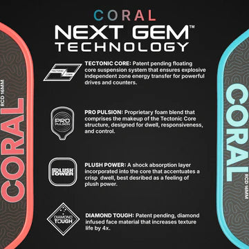 OXI Coral [期間限定値下げ] ピックルボールワン公式ショップ Coral Hybrid 16mm Rainbow - Six