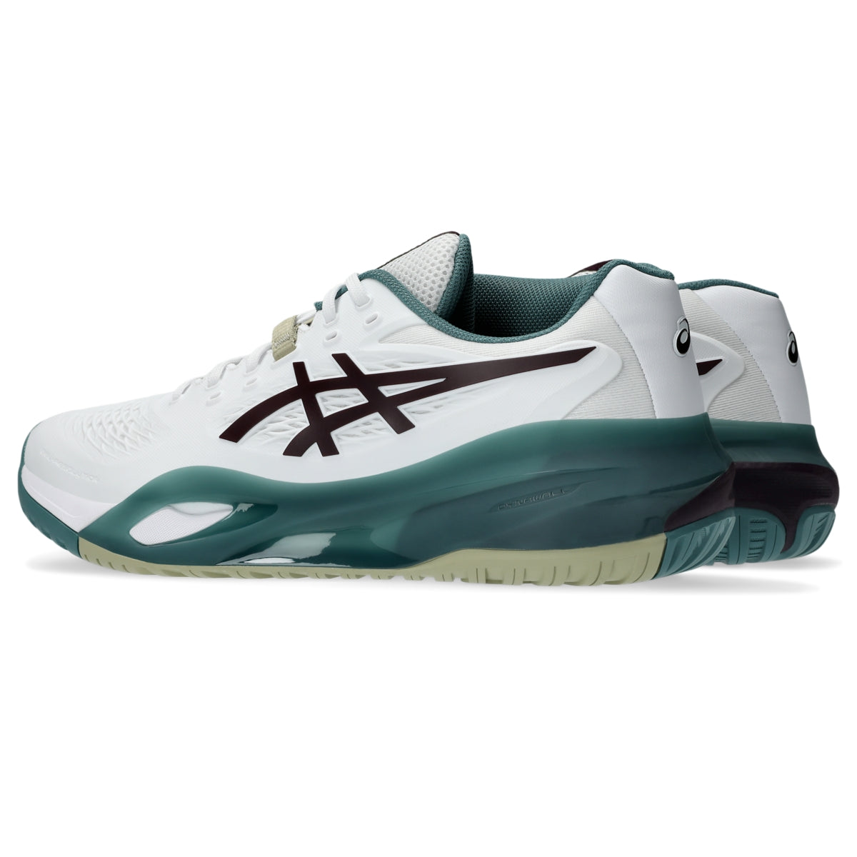 GEL-RESOLUTION X White/Dark Aubergine 左後方