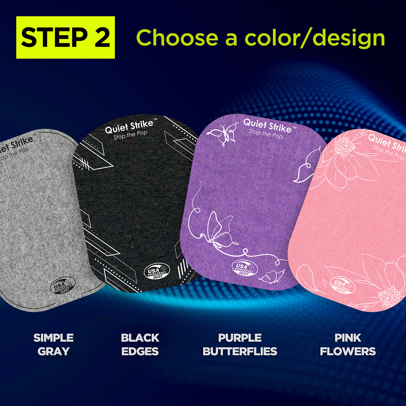 Pickleball Paddle Pads Rounded top - Quiet Strike / ピックルボールパドルパッド ラウンドトップ - クワイエットストライク