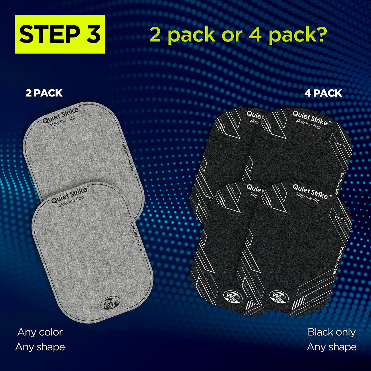 Pickleball Paddle Pads Rounded top - Quiet Strike / ピックルボールパドルパッド ラウンドトップ - クワイエットストライク