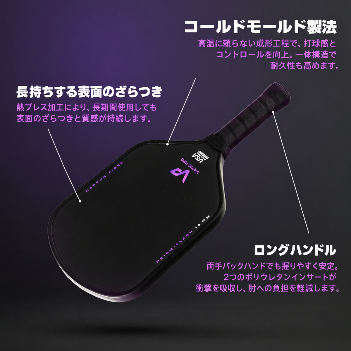 Vatic Pro PRISM Flash 構造・表面・ハンドル 日本語説明