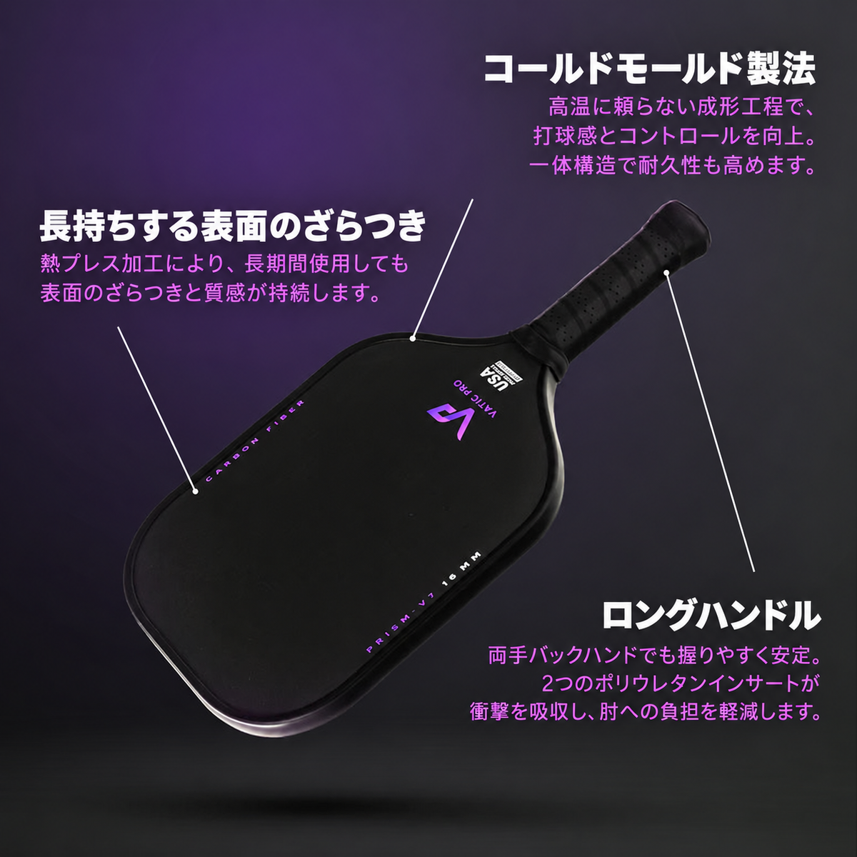 Vatic Pro PRISM V7 構造・表面・ハンドル 日本語説明
